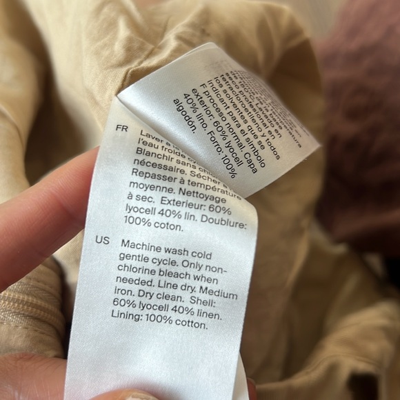 New COS linen blend oversized beige overalls jumpsuit - Picture 9 of 9